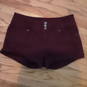 Maroon jean shorts